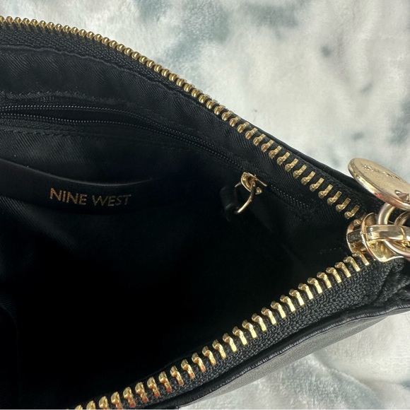 NINE WEST BLACK FAUX LEATHER WRISTLET - Picture 9 of 10